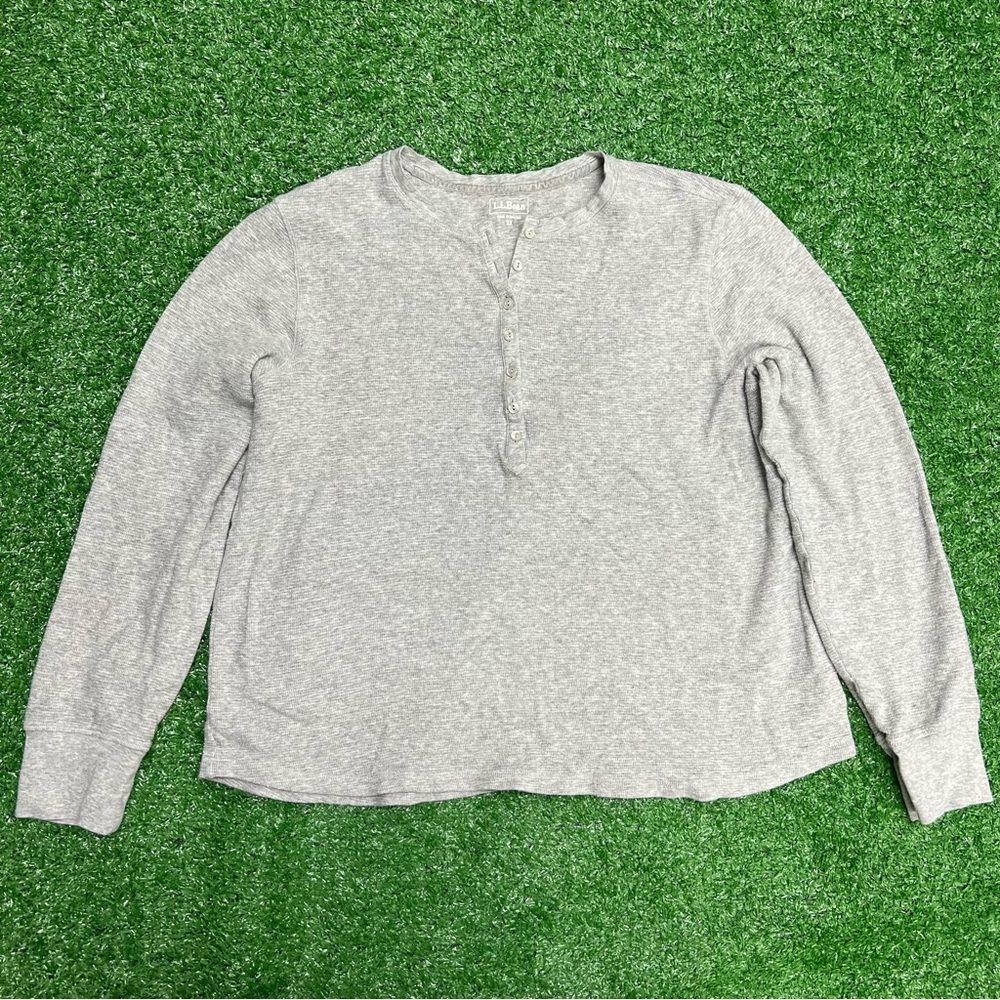 L.L. Bean Grey Long Sleeve Shirt Size 1x
